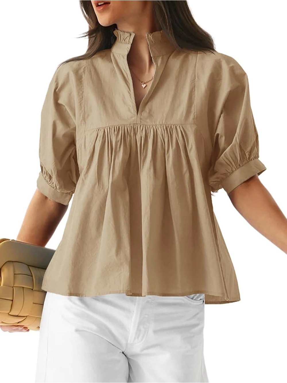 Women’s Cotton Puff Sleeve Blouse XL 16/18